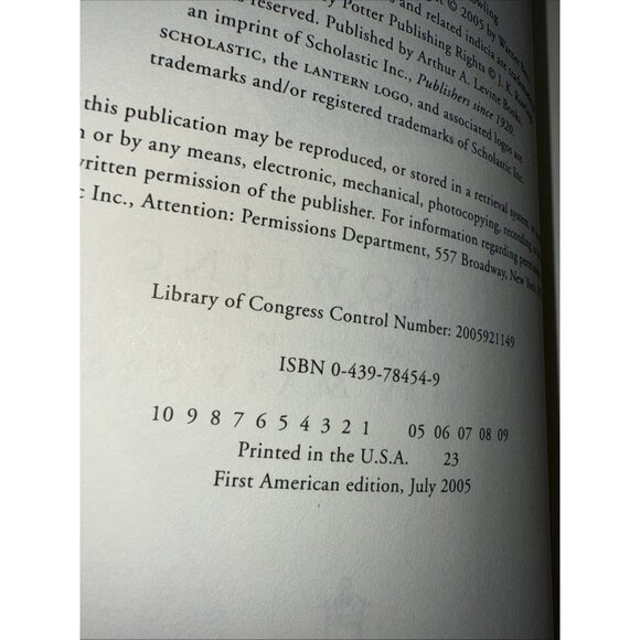 Rowling | Harry Potter and the Half-Blood Prince 1st Edition, 1st Printing ERROR - Picture 8 of 8